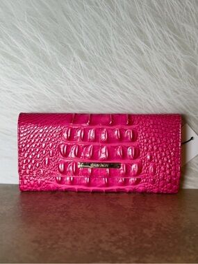 BRAHMIN Cordelia Wallet Pink Affection Melbourne Ombre genuine Leather NWT Firm